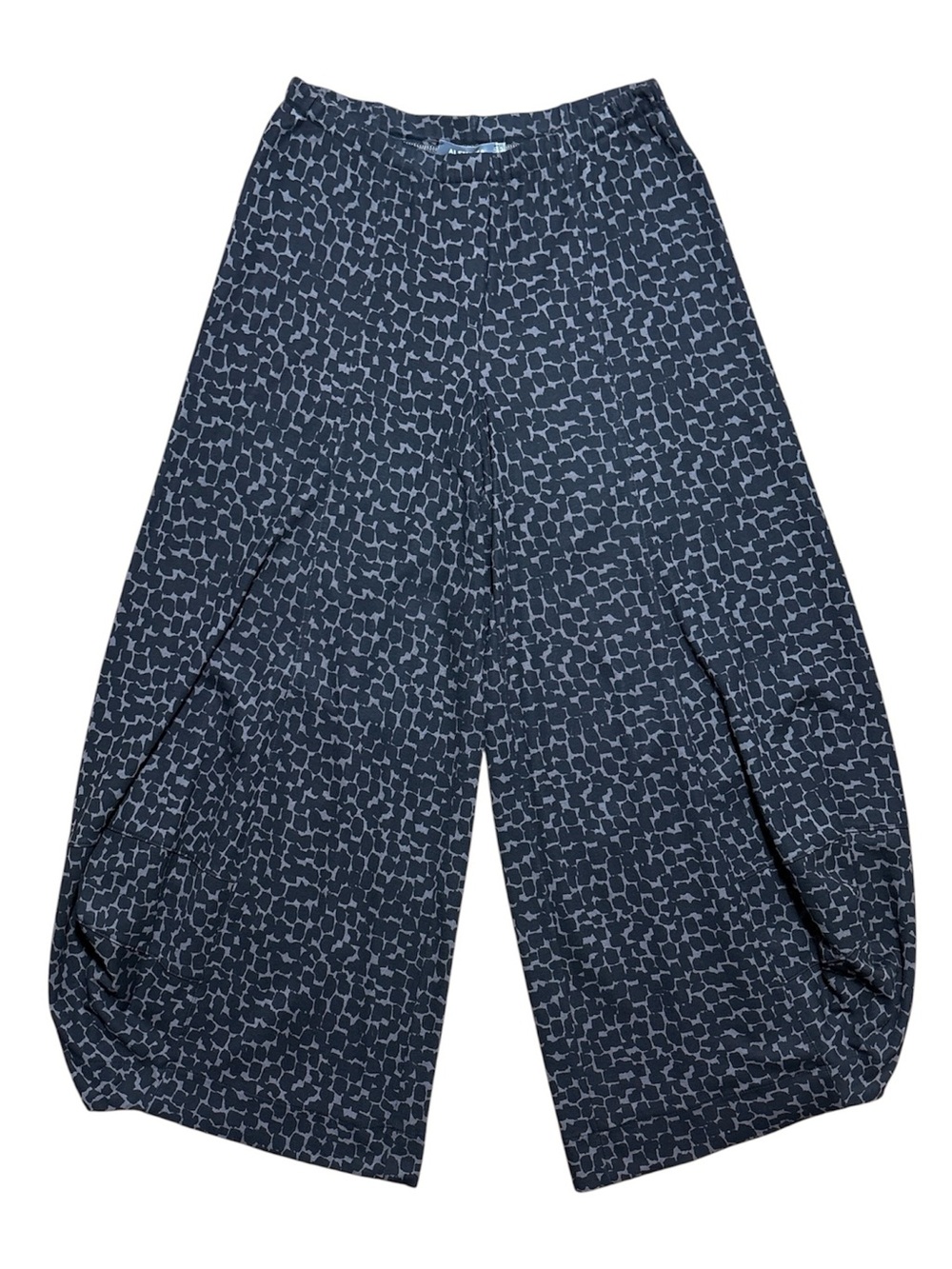 Alembika Abstract Dot Leopard Taper Wide Leg Punto Pant Taupe & Black Sz 3/10-12